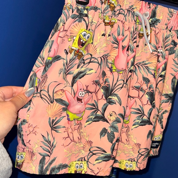 Abercrombie Kids-Nickelodeon Boys Spongebob Tropical Print Swim Shorts Size 9/10 - Picture 6 of 15